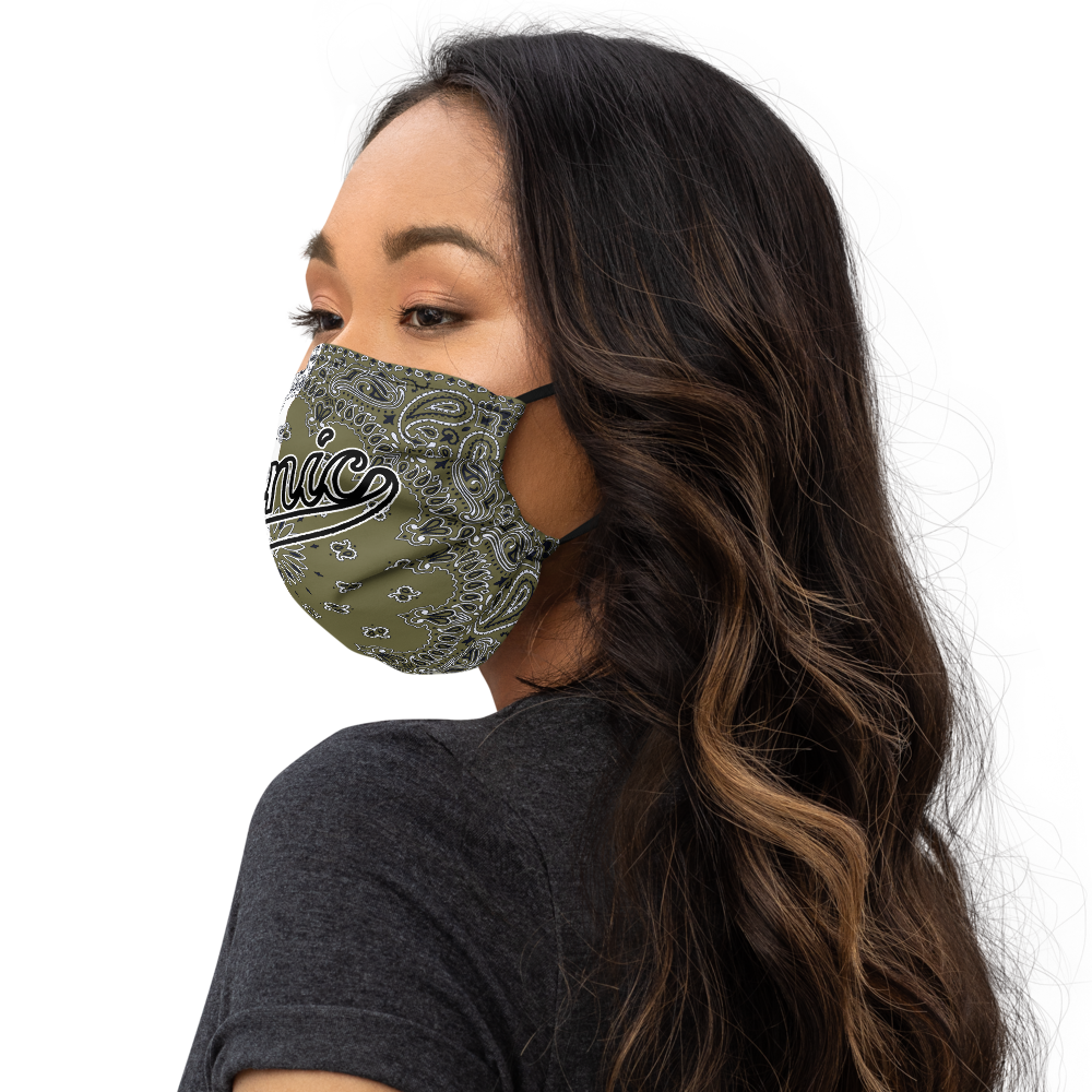 ROYAL ICONIC | Bandana Flag Carousel Americana 2-Layer Face Mask | Martini Olive Smile