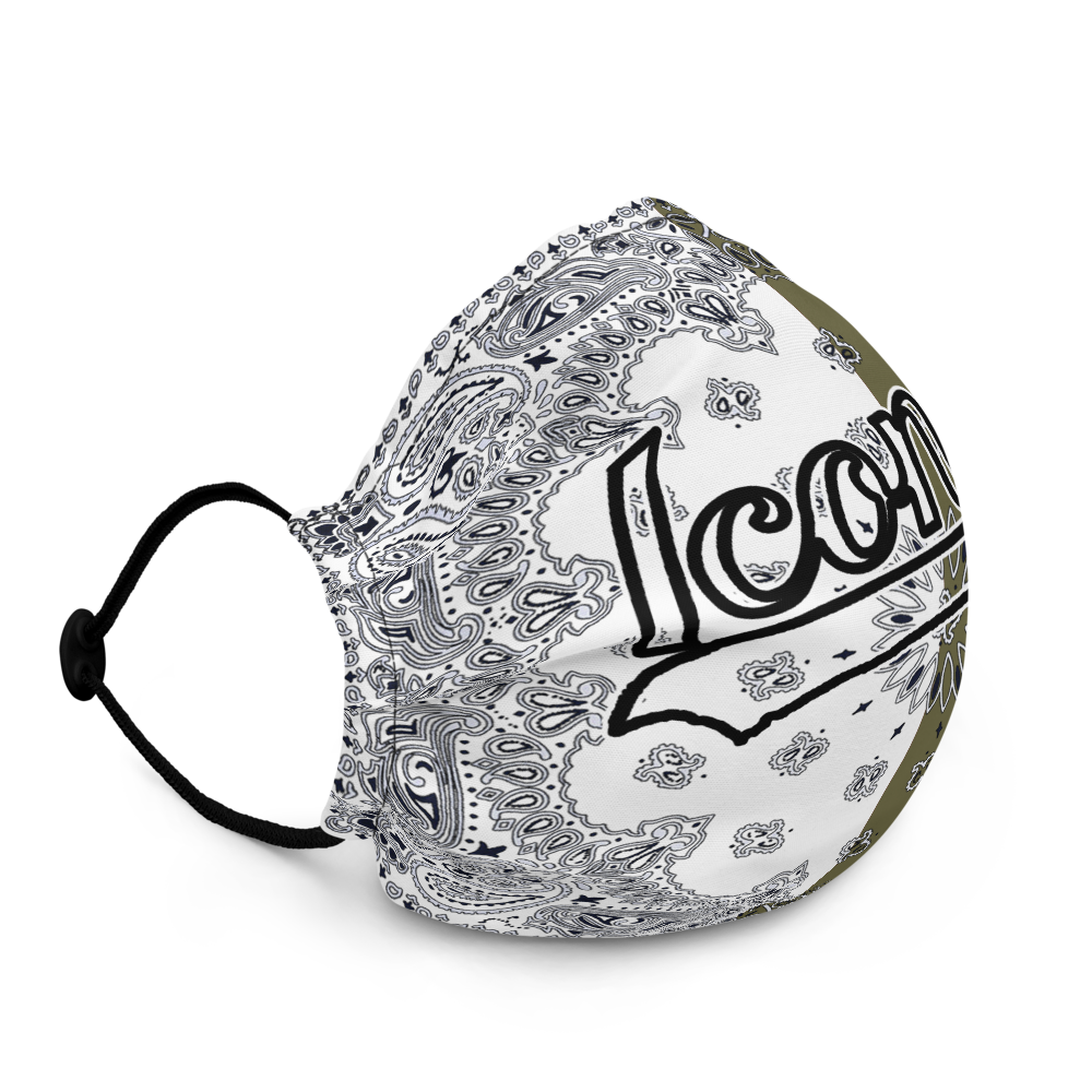 ROYAL ICONIC | Bandana Flag Carousel Americana 2-Layer Face Mask | Martini Olive Smile