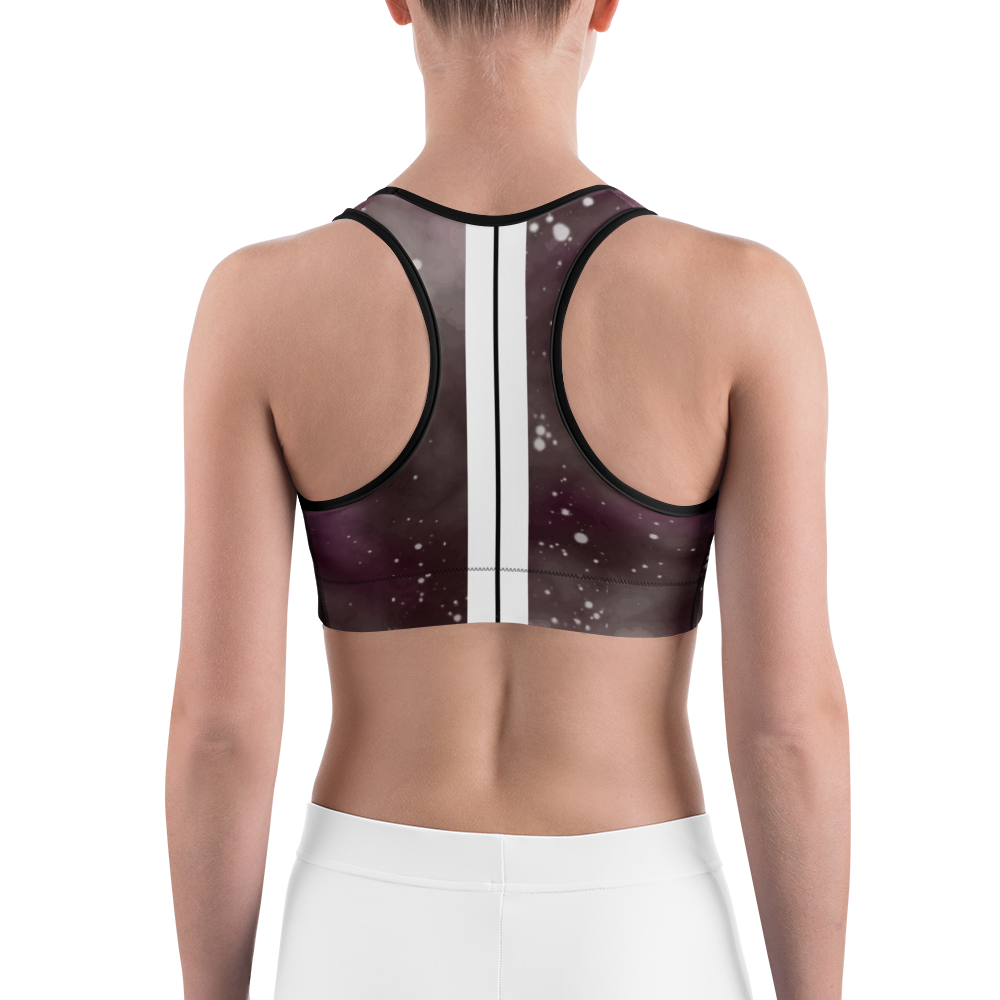ROYAL ICONIC | Acid Wash Bleach Dye Galaxy Tie Dye Sports Bra Front Facing Malibu Stripe Ether Cloud Wine Maroon Wash