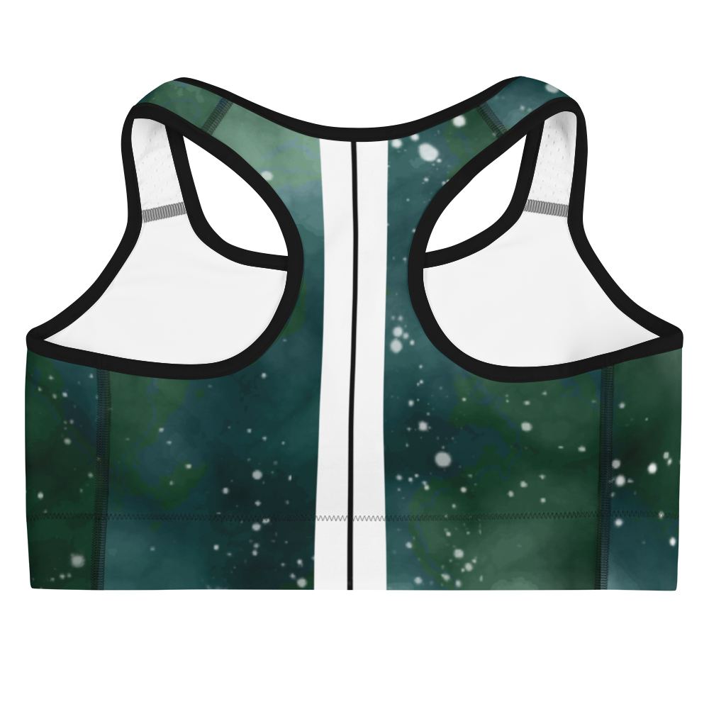ROYAL ICONIC | Acid Wash Bleach Dye Galaxy Tie Dye Sports Bra Front Facing Malibu Stripe Ether Cloud Forest Green Mad Money Wash
