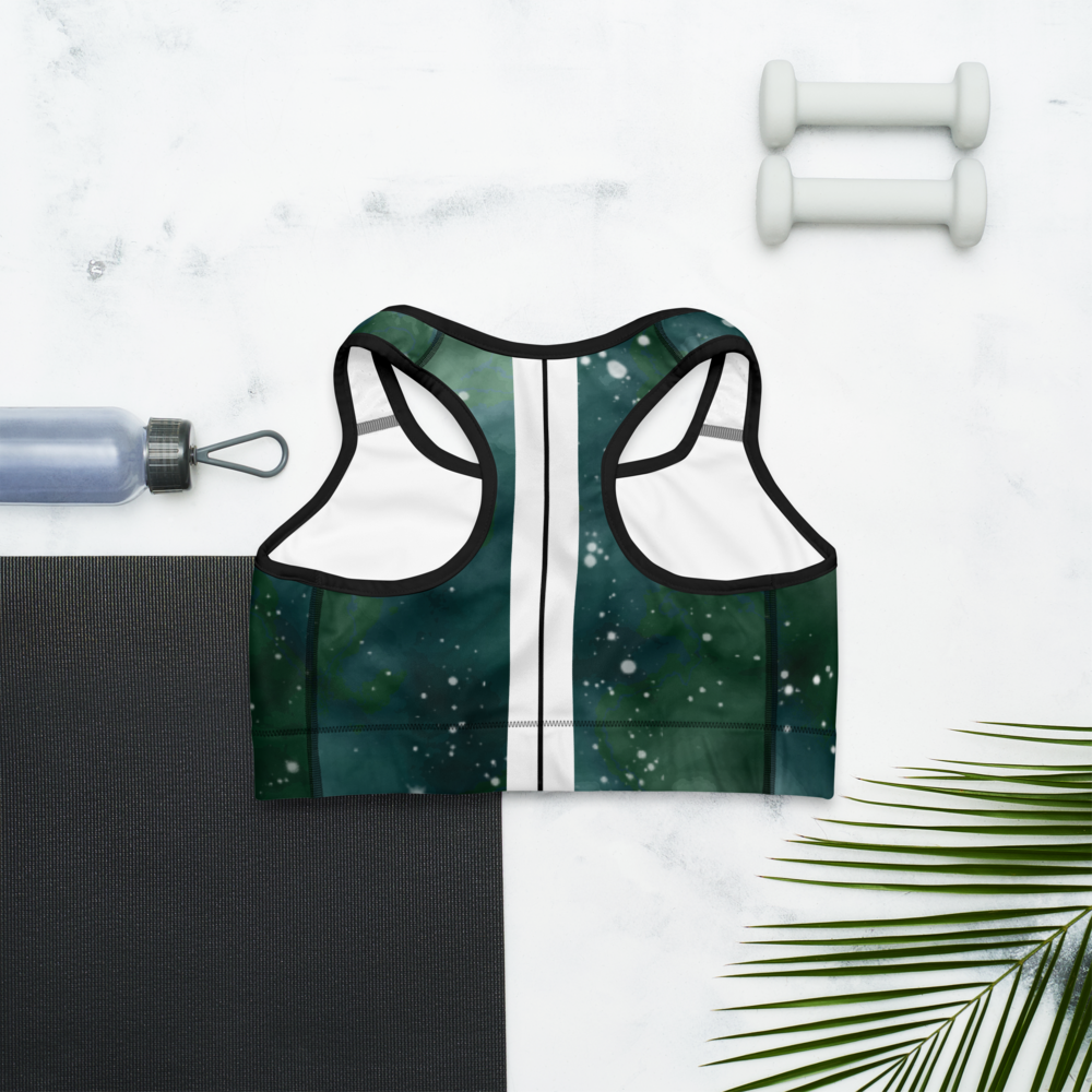ROYAL ICONIC | Acid Wash Bleach Dye Galaxy Tie Dye Sports Bra Front Facing Malibu Stripe Ether Cloud Forest Green Mad Money Wash