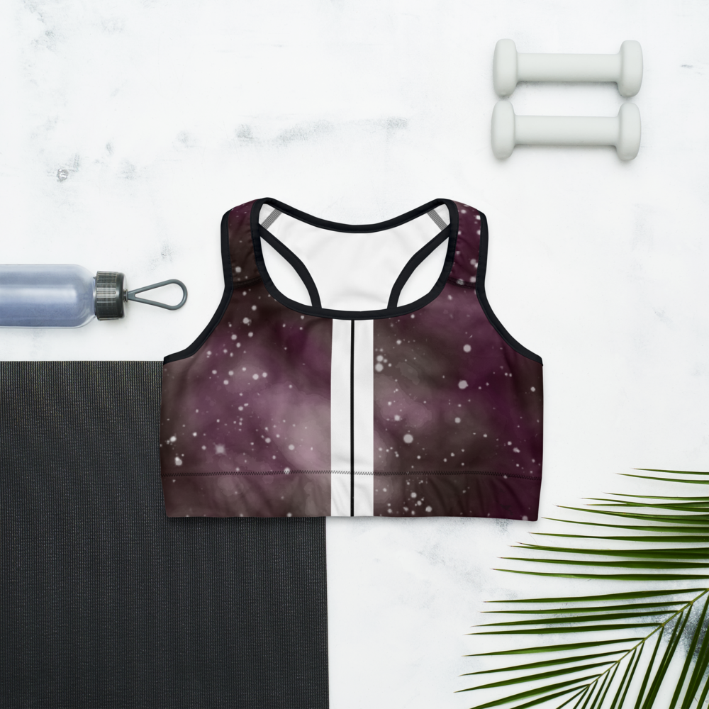 ROYAL ICONIC | Acid Wash Bleach Dye Galaxy Tie Dye Sports Bra Front Facing Malibu Stripe Ether Cloud Wine Maroon Wash