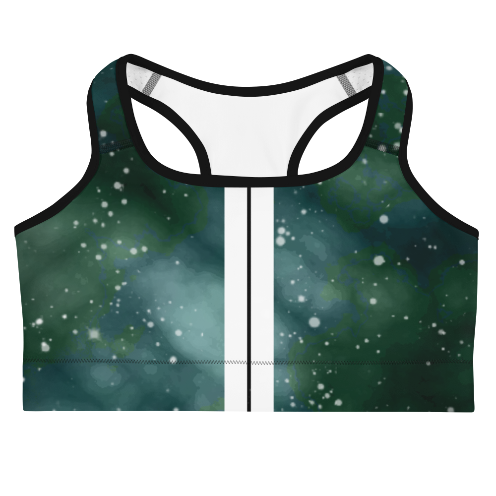 ROYAL ICONIC | Acid Wash Bleach Dye Galaxy Tie Dye Sports Bra Front Facing Malibu Stripe Ether Cloud Forest Green Mad Money Wash
