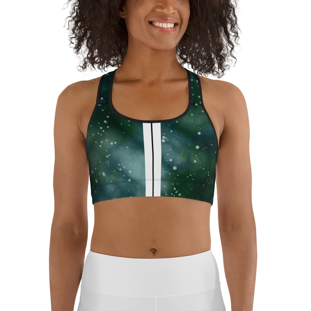 ROYAL ICONIC | Acid Wash Bleach Dye Galaxy Tie Dye Sports Bra Front Facing Malibu Stripe Ether Cloud Forest Green Mad Money Wash