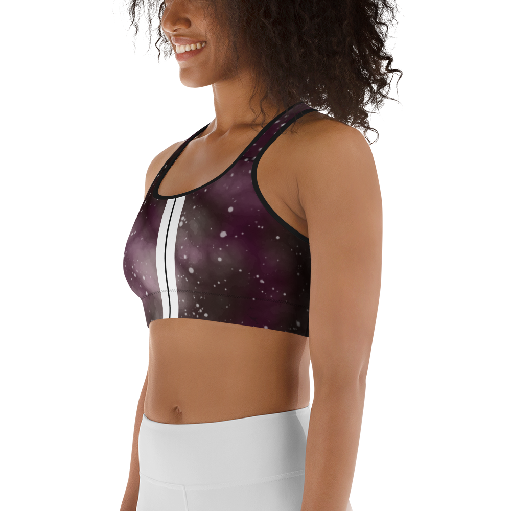 ROYAL ICONIC | Acid Wash Bleach Dye Galaxy Tie Dye Sports Bra Front Facing Malibu Stripe Ether Cloud Wine Maroon Wash
