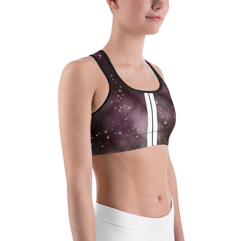 ROYAL ICONIC | Acid Wash Bleach Dye Galaxy Tie Dye Sports Bra Front Facing Malibu Stripe Ether Cloud Wine Maroon Wash