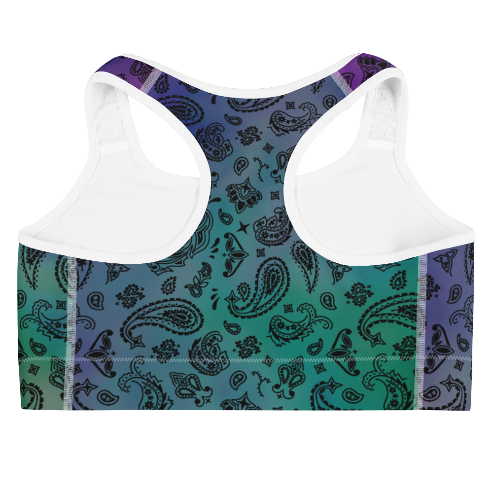 ROYAL ICONIC | OG Candy Bandana Tie Dye Paisley Cloud Dye Sports Bra Purple Hendrixx Iridescent Khalifa Kush