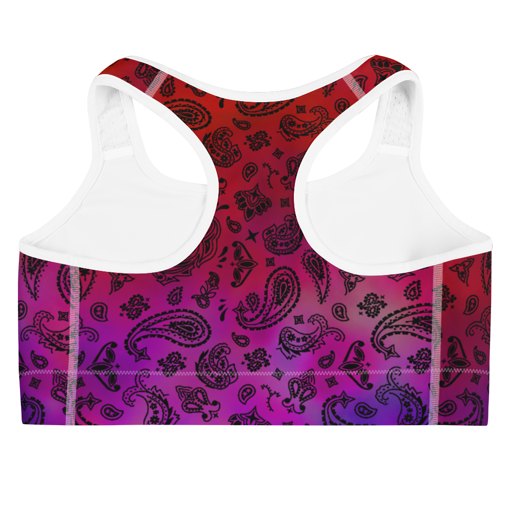 ROYAL ICONIC | OG Candy Bandana Tie Dye Paisley Cloud Dye Sports Bra Brazy Cherry Cola