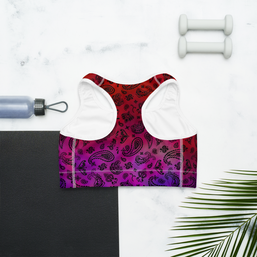 ROYAL ICONIC | OG Candy Bandana Tie Dye Paisley Cloud Dye Sports Bra Brazy Cherry Cola