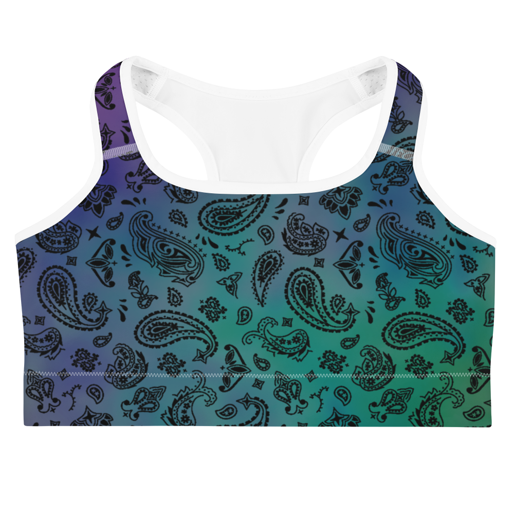 ROYAL ICONIC | OG Candy Bandana Tie Dye Paisley Cloud Dye Sports Bra Purple Hendrixx Iridescent Khalifa Kush