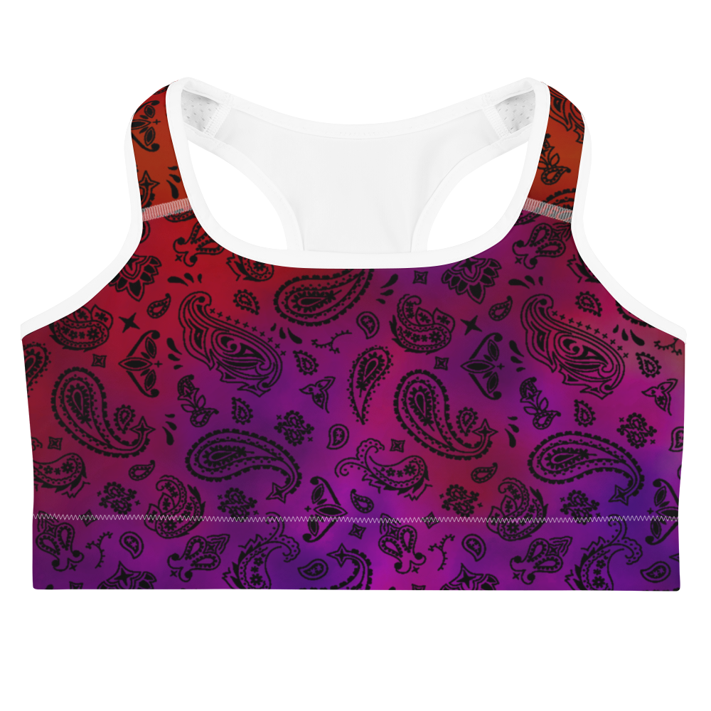 ROYAL ICONIC | OG Candy Bandana Tie Dye Paisley Cloud Dye Sports Bra Brazy Cherry Cola