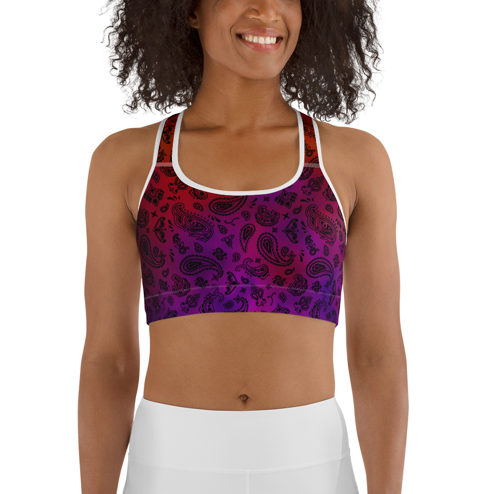 ROYAL ICONIC | OG Candy Bandana Tie Dye Paisley Cloud Dye Sports Bra Brazy Cherry Cola