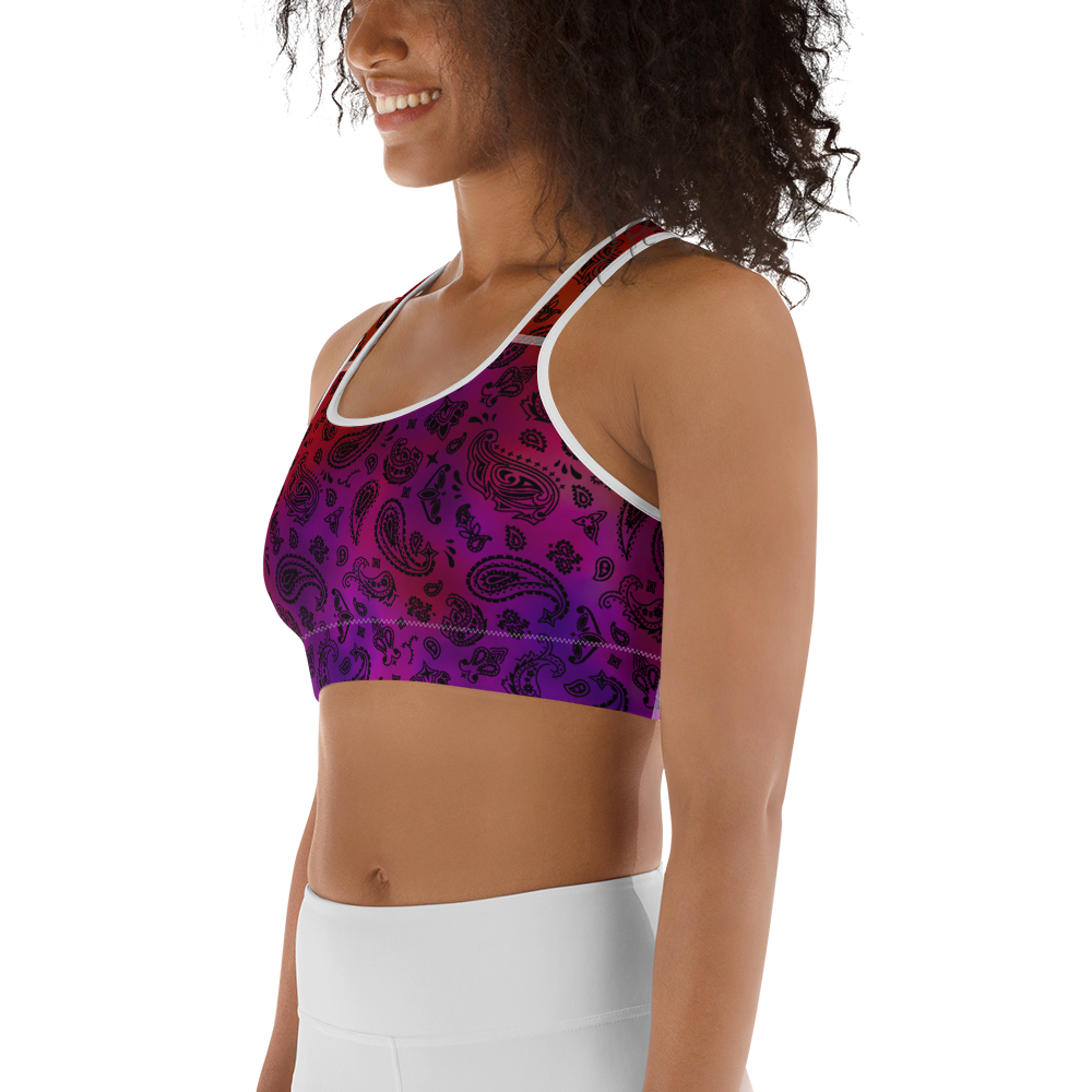 ROYAL ICONIC | OG Candy Bandana Tie Dye Paisley Cloud Dye Sports Bra Brazy Cherry Cola