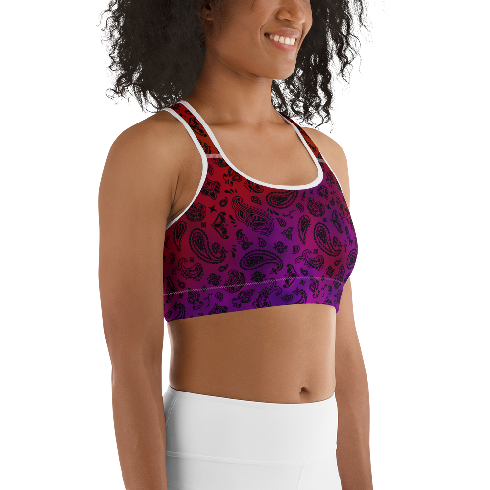 ROYAL ICONIC | OG Candy Bandana Tie Dye Paisley Cloud Dye Sports Bra Brazy Cherry Cola