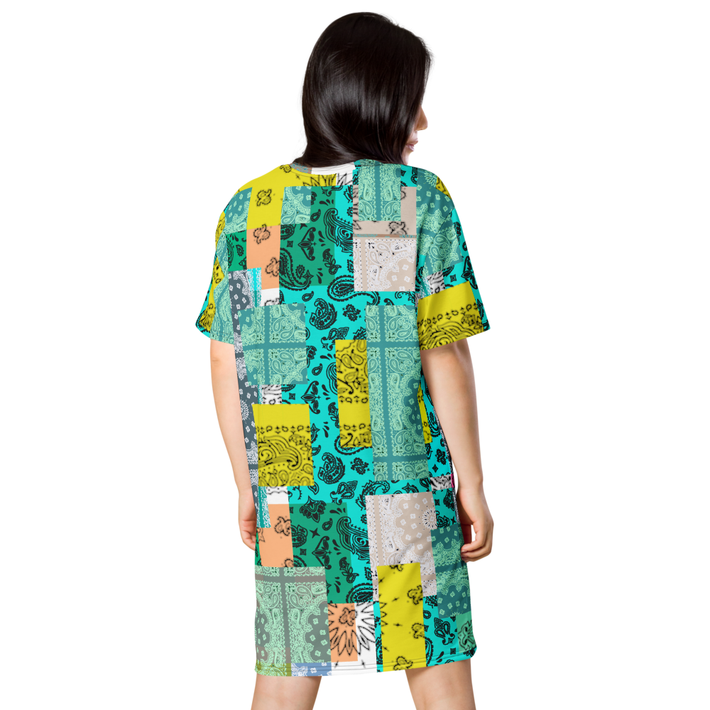 ROYAL ICONIC. | Patchwork Bandana Flag High End Modern Urban MuuMuu Tshirt Dress Custom Design #1
