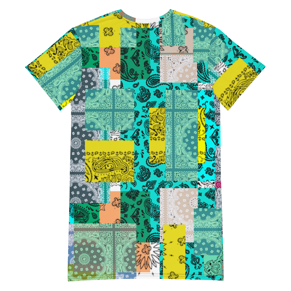 ROYAL ICONIC. | Patchwork Bandana Flag High End Modern Urban MuuMuu Tshirt Dress Custom Design #1