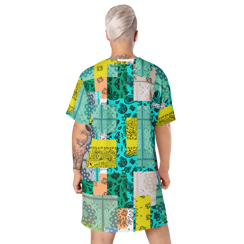 ROYAL ICONIC. | Patchwork Bandana Flag High End Modern Urban MuuMuu Tshirt Dress Custom Design #1