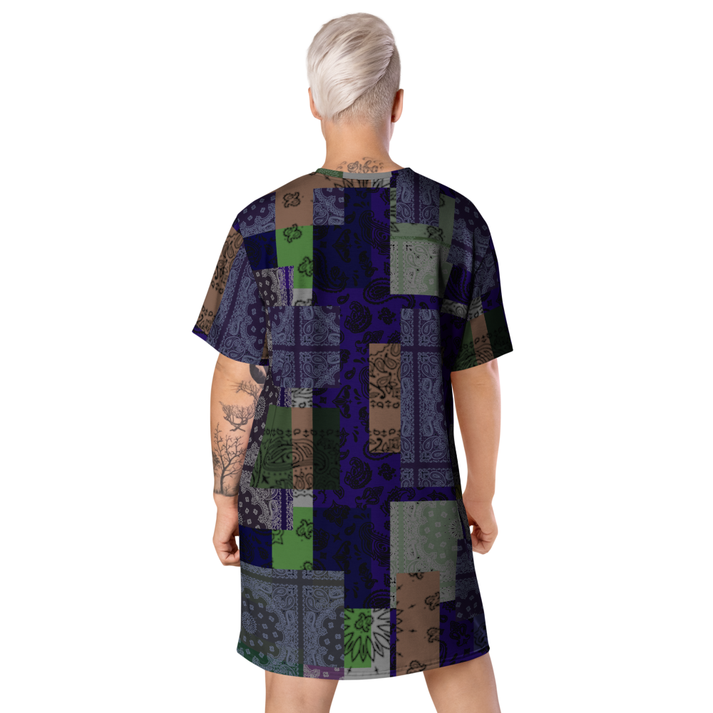 ROYAL ICONIC. | Patchwork Bandana Flag High End Modern Urban MuuMuu Tshirt Dress Custom Design #2