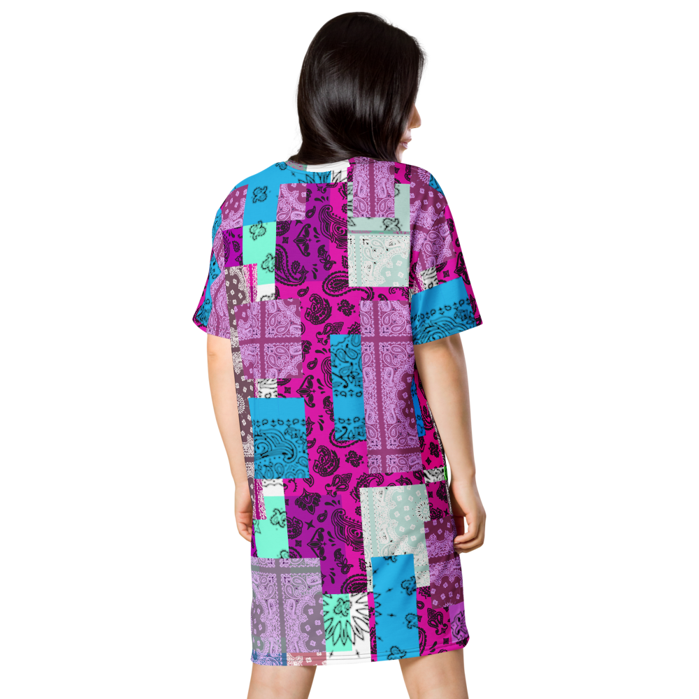 ROYAL ICONIC. | Patchwork Bandana Flag High End Modern Urban MuuMuu Tshirt Dress Custom Design #3