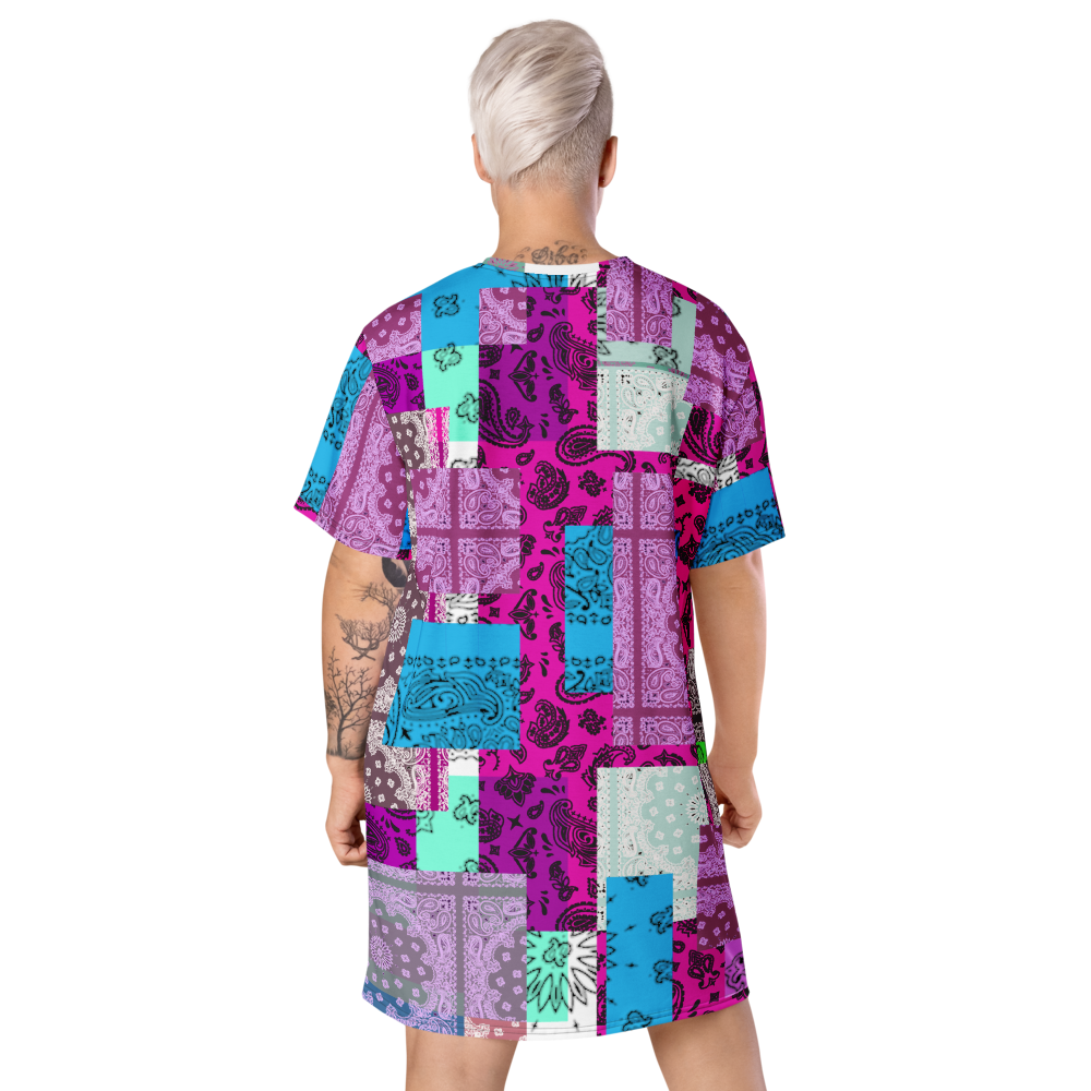 ROYAL ICONIC. | Patchwork Bandana Flag High End Modern Urban MuuMuu Tshirt Dress Custom Design #3