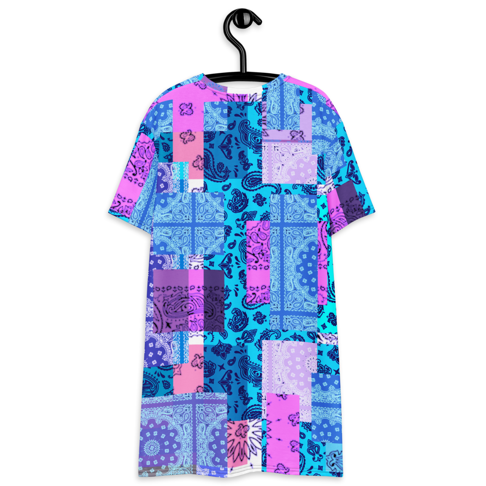 ROYAL ICONIC. | Patchwork Bandana Flag High End Modern Urban MuuMuu Tshirt Dress Custom Design #4