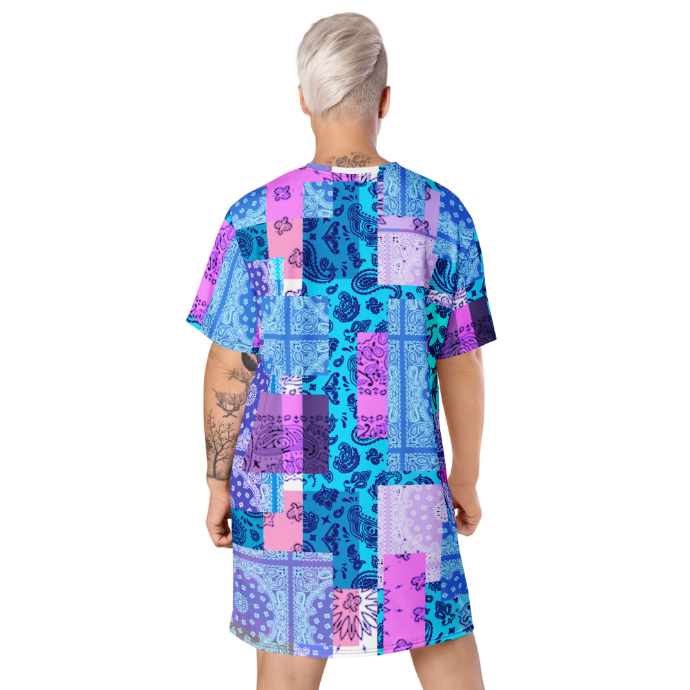ROYAL ICONIC. | Patchwork Bandana Flag High End Modern Urban MuuMuu Tshirt Dress Custom Design #4