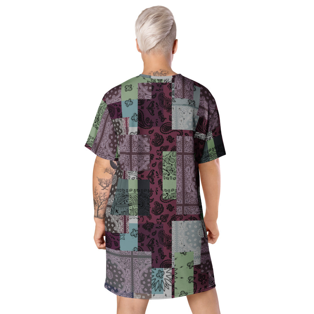 ROYAL ICONIC. | Patchwork Bandana Flag High End Modern Urban MuuMuu Tshirt Dress Custom Design #7