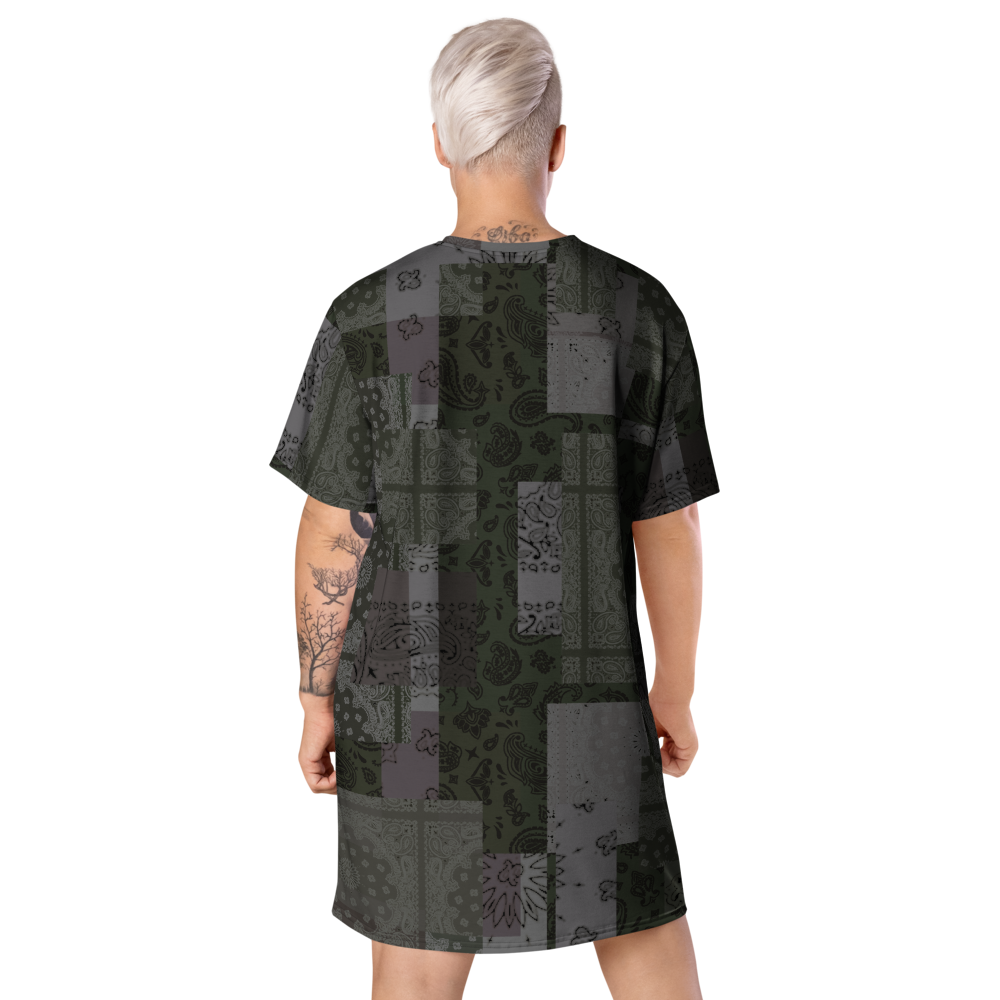 ROYAL ICONIC. | Patchwork Bandana Flag High End Modern Urban MuuMuu Tshirt Dress Custom Design #10