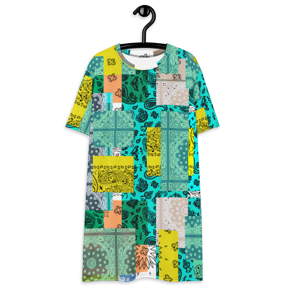 ROYAL ICONIC. | Patchwork Bandana Flag High End Modern Urban MuuMuu Tshirt Dress Custom Design #1
