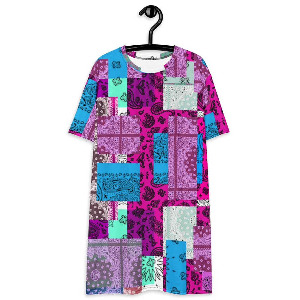ROYAL ICONIC. | Patchwork Bandana Flag High End Modern Urban MuuMuu Tshirt Dress Custom Design #3