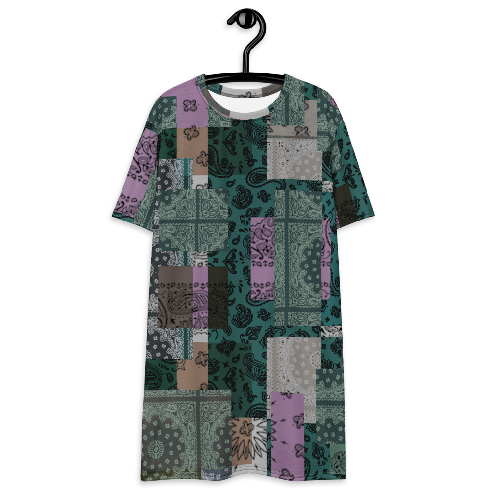 ROYAL ICONIC. | Patchwork Bandana Flag High End Modern Urban MuuMuu Tshirt Dress Custom Design #5