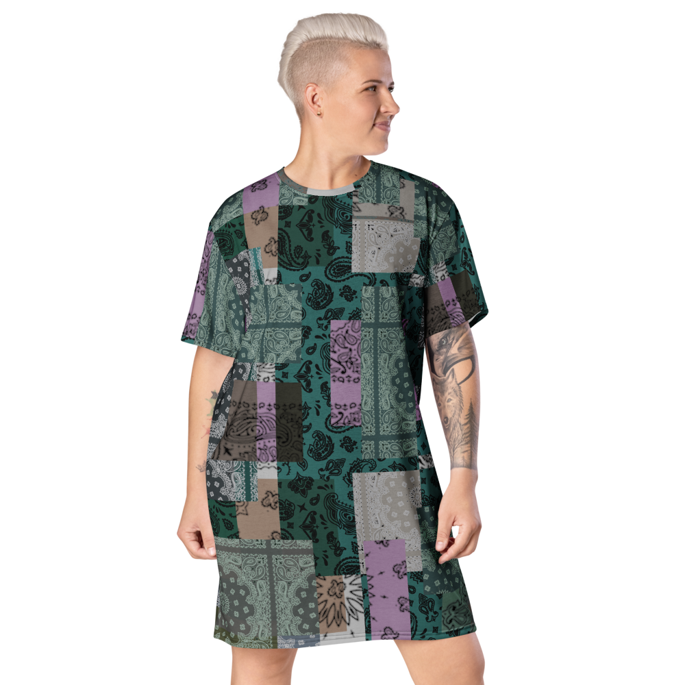 ROYAL ICONIC. | Patchwork Bandana Flag High End Modern Urban MuuMuu Tshirt Dress Custom Design #5