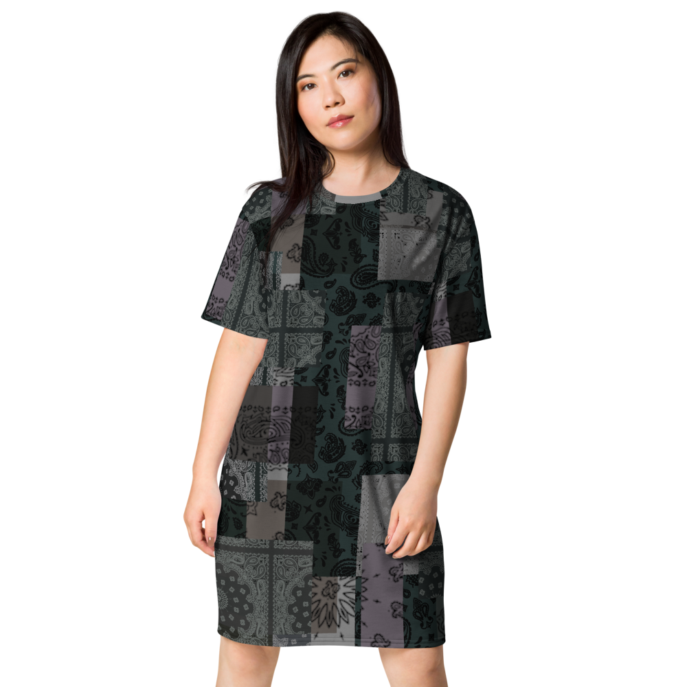 ROYAL ICONIC. | Patchwork Bandana Flag High End Modern Urban MuuMuu Tshirt Dress Custom Design #6