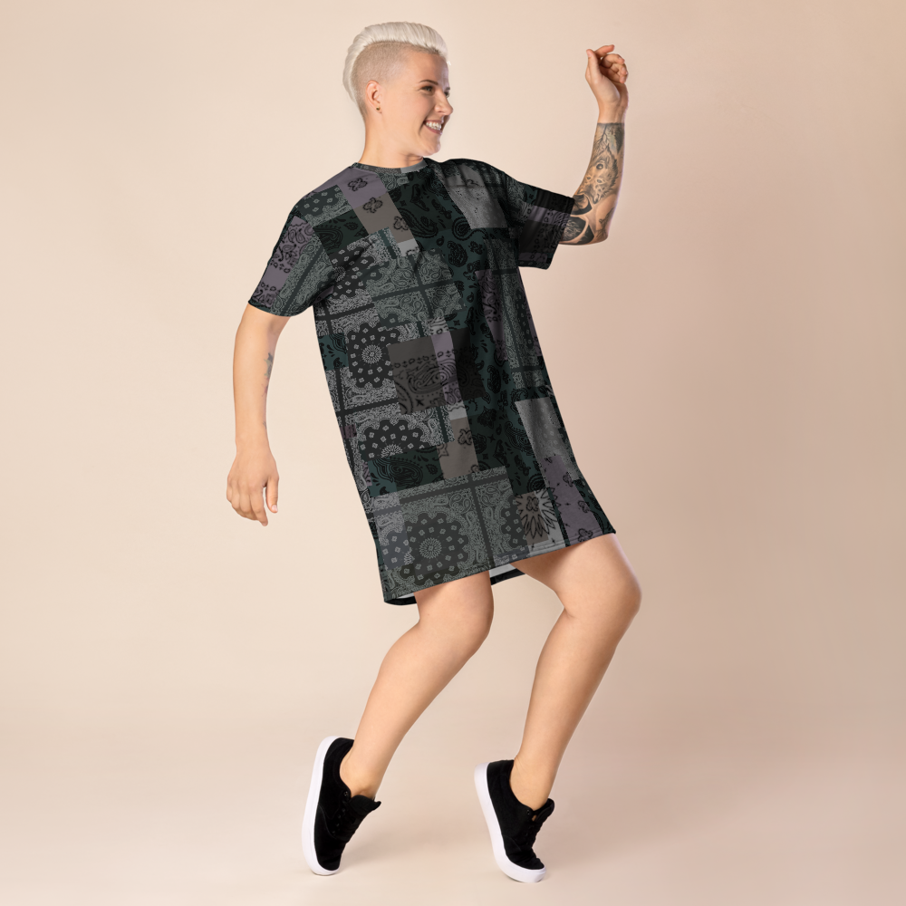 ROYAL ICONIC. | Patchwork Bandana Flag High End Modern Urban MuuMuu Tshirt Dress Custom Design #6