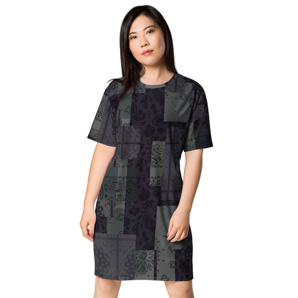 ROYAL ICONIC. | Patchwork Bandana Flag High End Modern Urban MuuMuu Tshirt Dress Custom Design #9