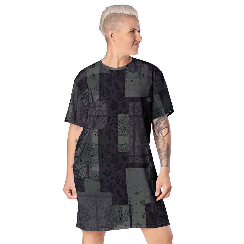 ROYAL ICONIC. | Patchwork Bandana Flag High End Modern Urban MuuMuu Tshirt Dress Custom Design #9