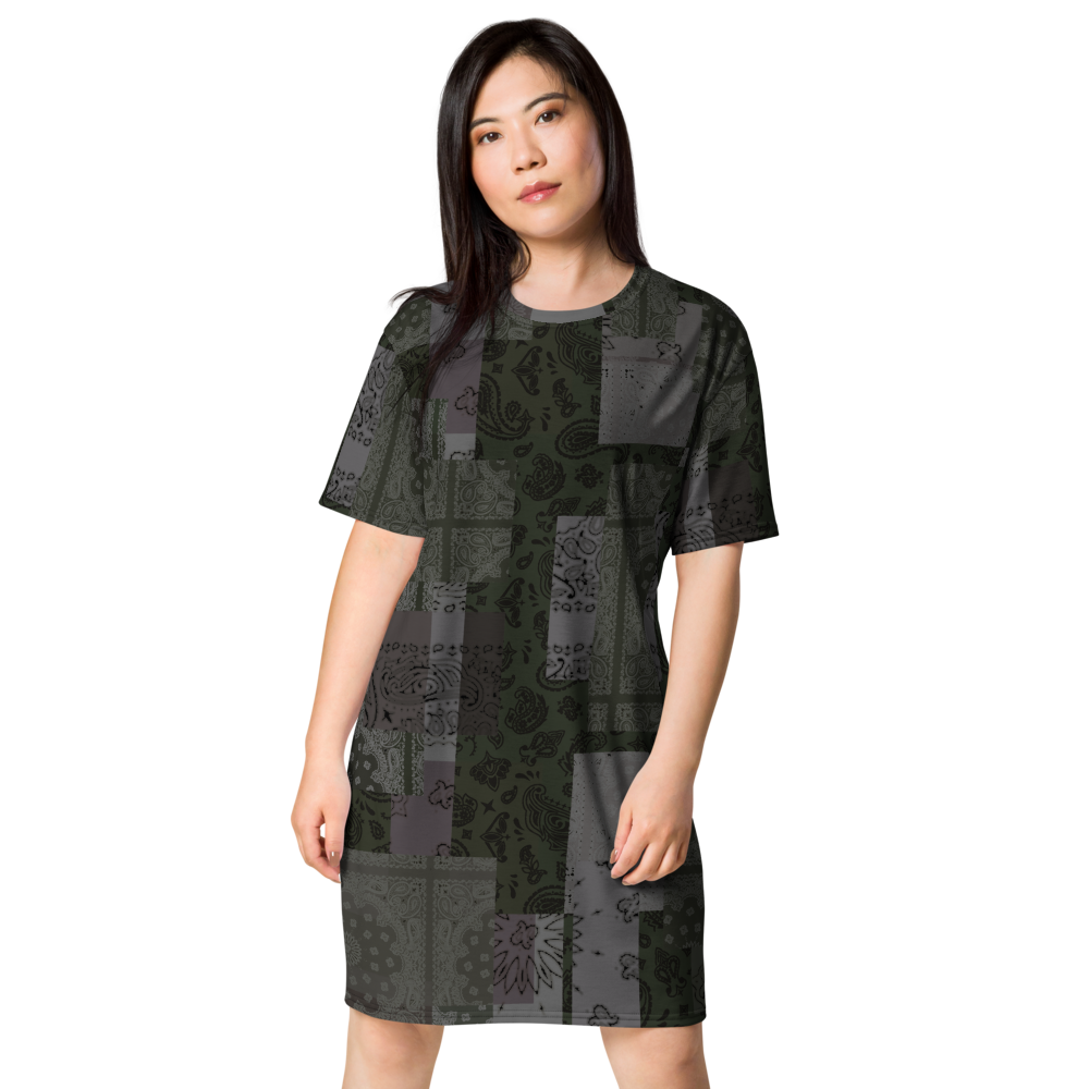 ROYAL ICONIC. | Patchwork Bandana Flag High End Modern Urban MuuMuu Tshirt Dress Custom Design #10