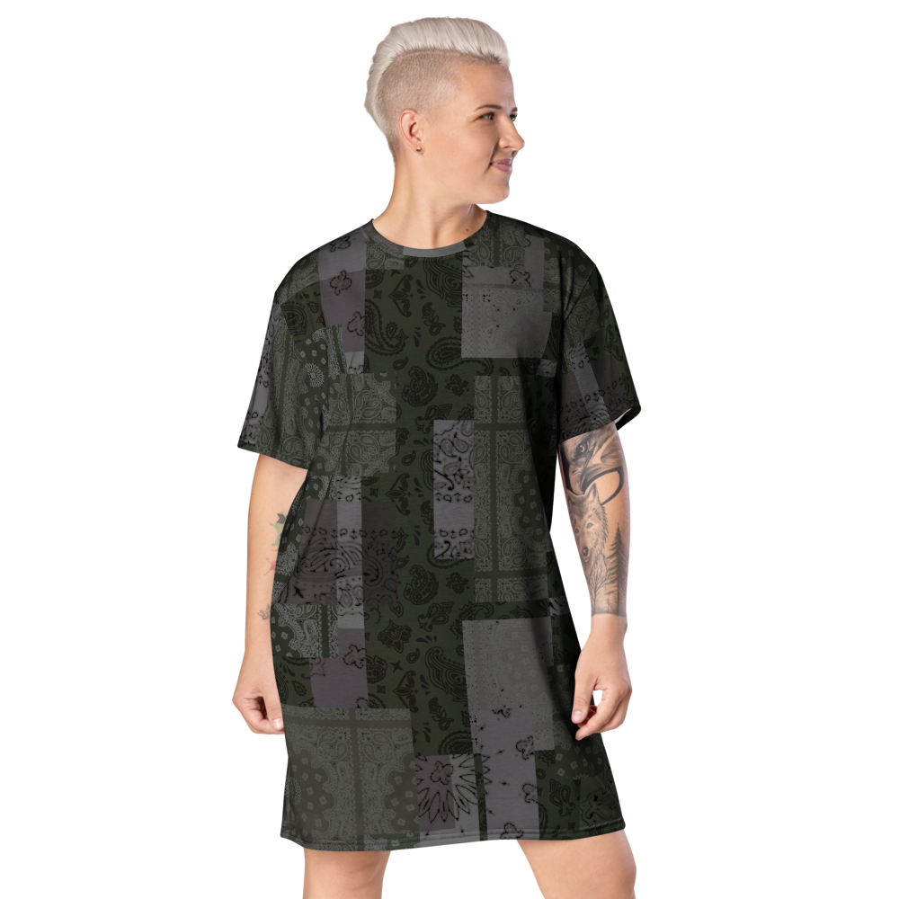 ROYAL ICONIC. | Patchwork Bandana Flag High End Modern Urban MuuMuu Tshirt Dress Custom Design #10