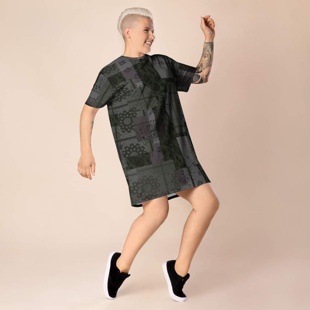 ROYAL ICONIC. | Patchwork Bandana Flag High End Modern Urban MuuMuu Tshirt Dress Custom Design #10