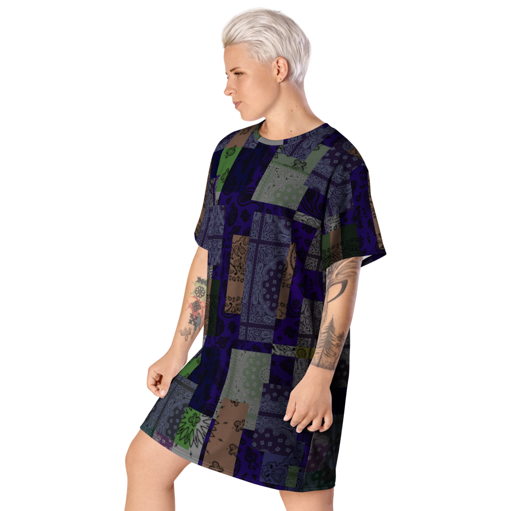 ROYAL ICONIC. | Patchwork Bandana Flag High End Modern Urban MuuMuu Tshirt Dress Custom Design #2