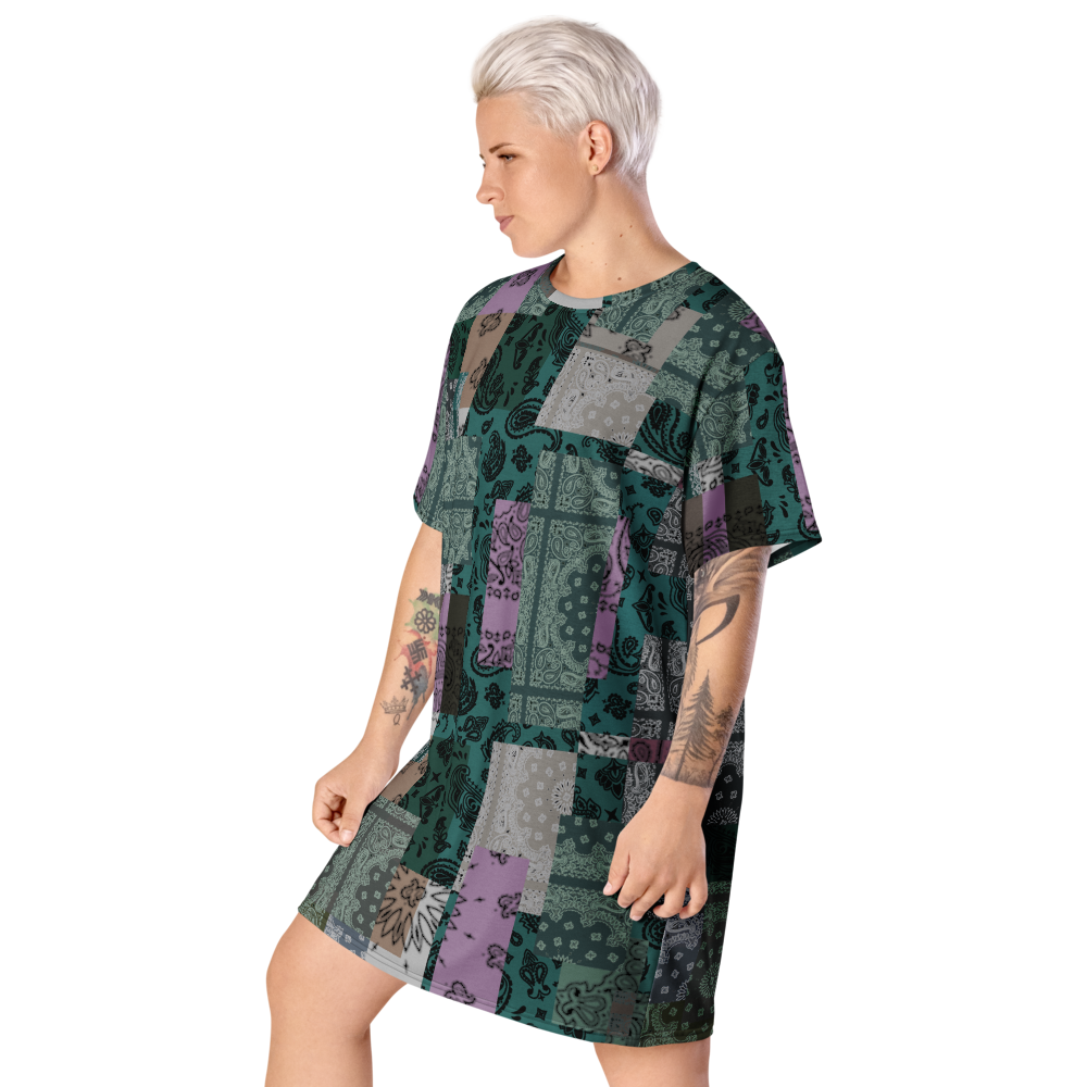 ROYAL ICONIC. | Patchwork Bandana Flag High End Modern Urban MuuMuu Tshirt Dress Custom Design #5