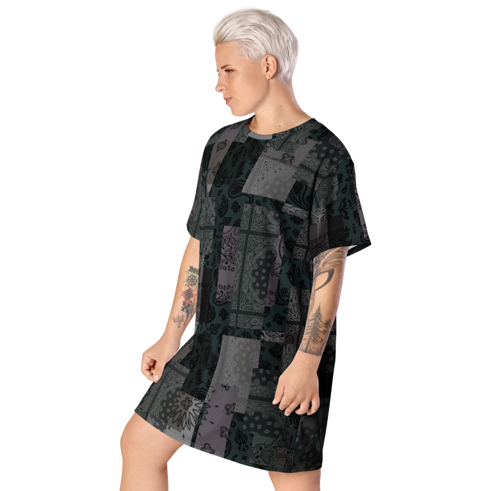 ROYAL ICONIC. | Patchwork Bandana Flag High End Modern Urban MuuMuu Tshirt Dress Custom Design #6