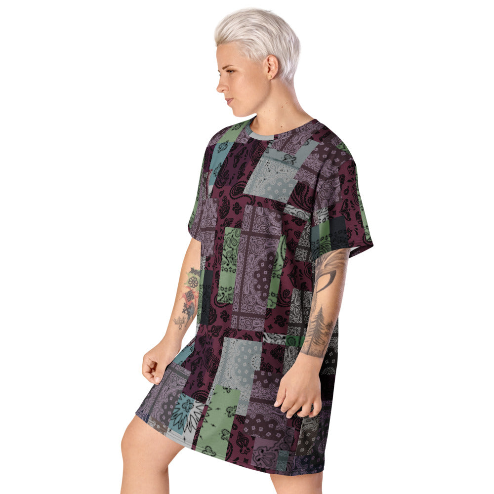 ROYAL ICONIC. | Patchwork Bandana Flag High End Modern Urban MuuMuu Tshirt Dress Custom Design #7