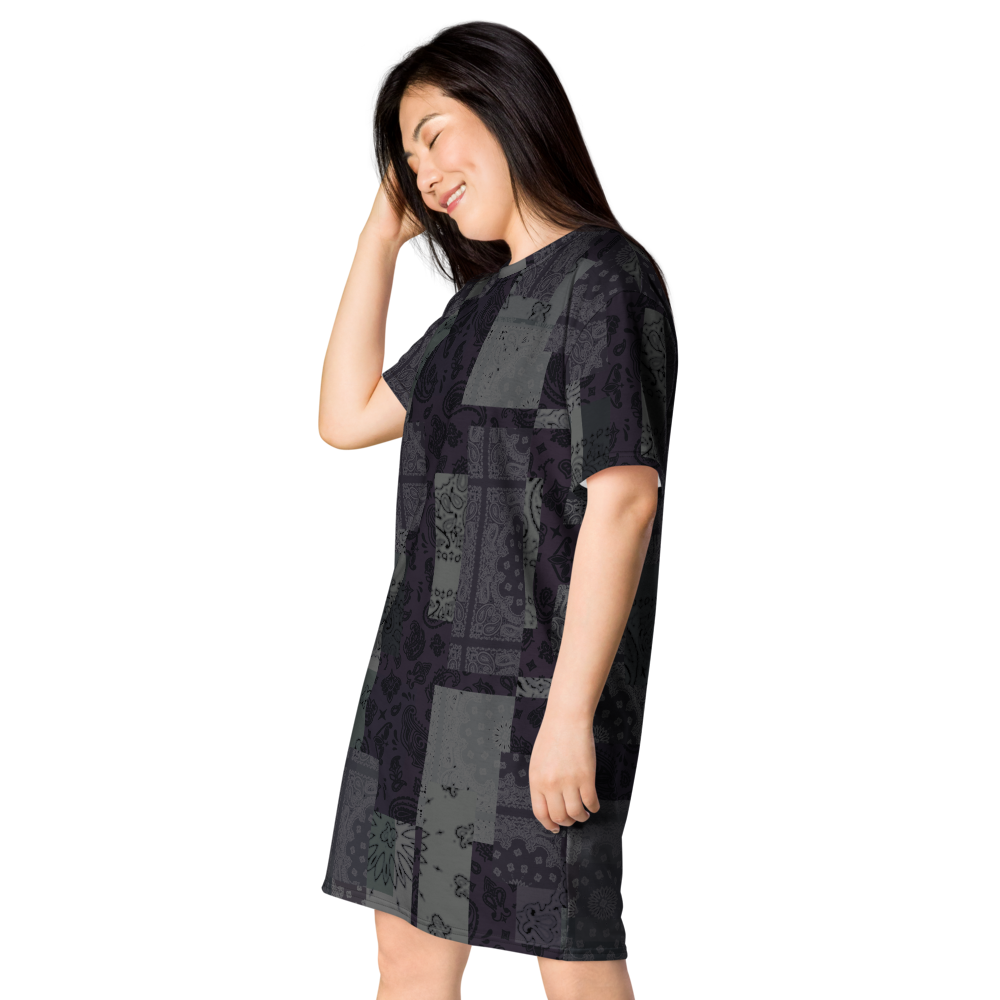 ROYAL ICONIC. | Patchwork Bandana Flag High End Modern Urban MuuMuu Tshirt Dress Custom Design #9