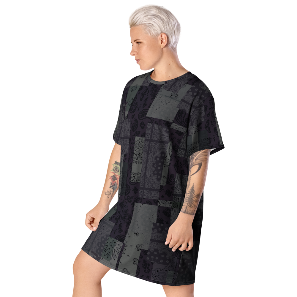 ROYAL ICONIC. | Patchwork Bandana Flag High End Modern Urban MuuMuu Tshirt Dress Custom Design #9