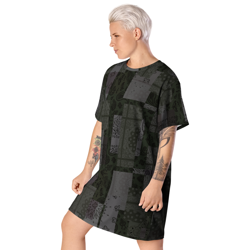 ROYAL ICONIC. | Patchwork Bandana Flag High End Modern Urban MuuMuu Tshirt Dress Custom Design #10