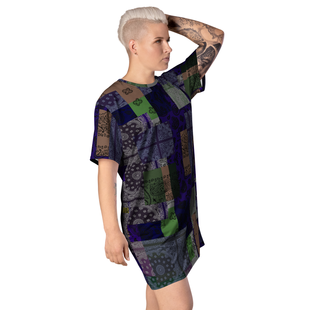 ROYAL ICONIC. | Patchwork Bandana Flag High End Modern Urban MuuMuu Tshirt Dress Custom Design #2
