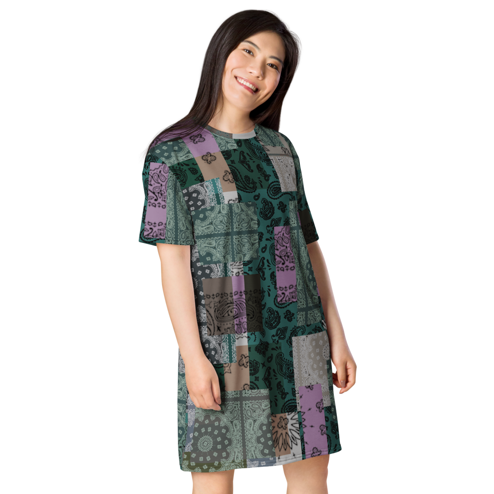 ROYAL ICONIC. | Patchwork Bandana Flag High End Modern Urban MuuMuu Tshirt Dress Custom Design #5