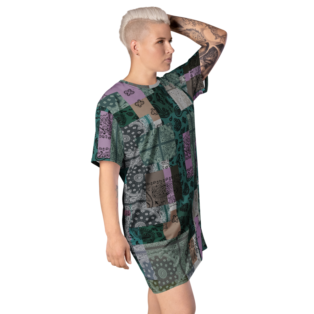 ROYAL ICONIC. | Patchwork Bandana Flag High End Modern Urban MuuMuu Tshirt Dress Custom Design #5