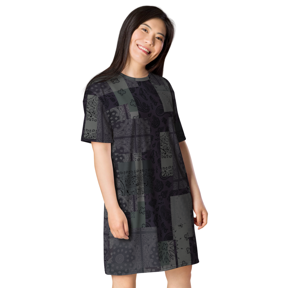 ROYAL ICONIC. | Patchwork Bandana Flag High End Modern Urban MuuMuu Tshirt Dress Custom Design #9